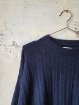 Dark blue oversize crew neck sweater