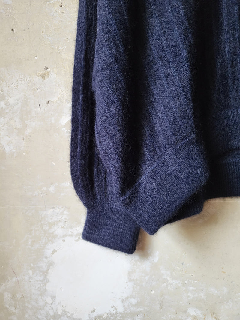 Dark blue oversize crew neck sweater