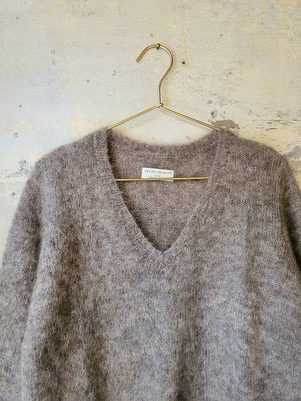 Maglia scollo v over in Mohair