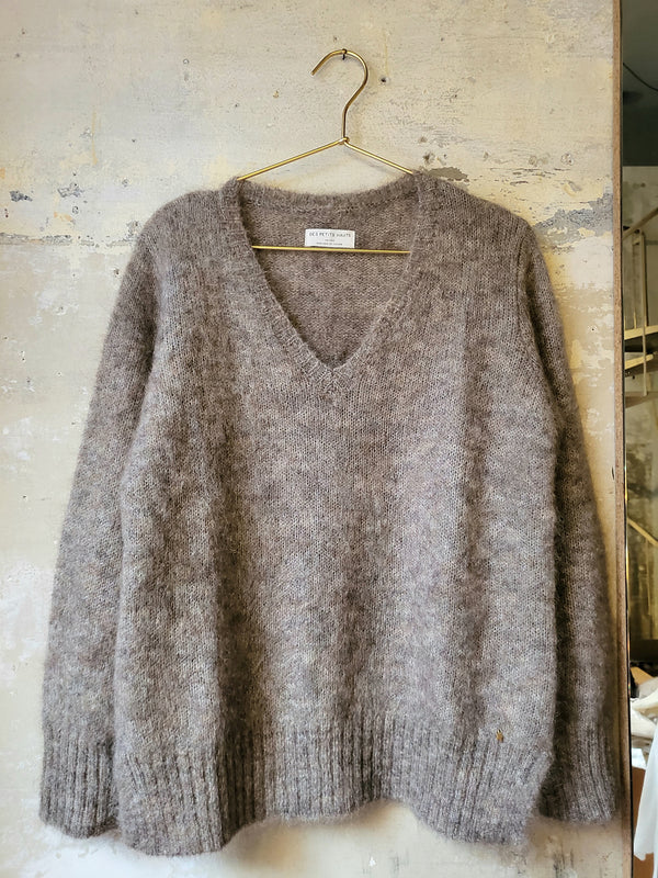 Maglia scollo v over in Mohair