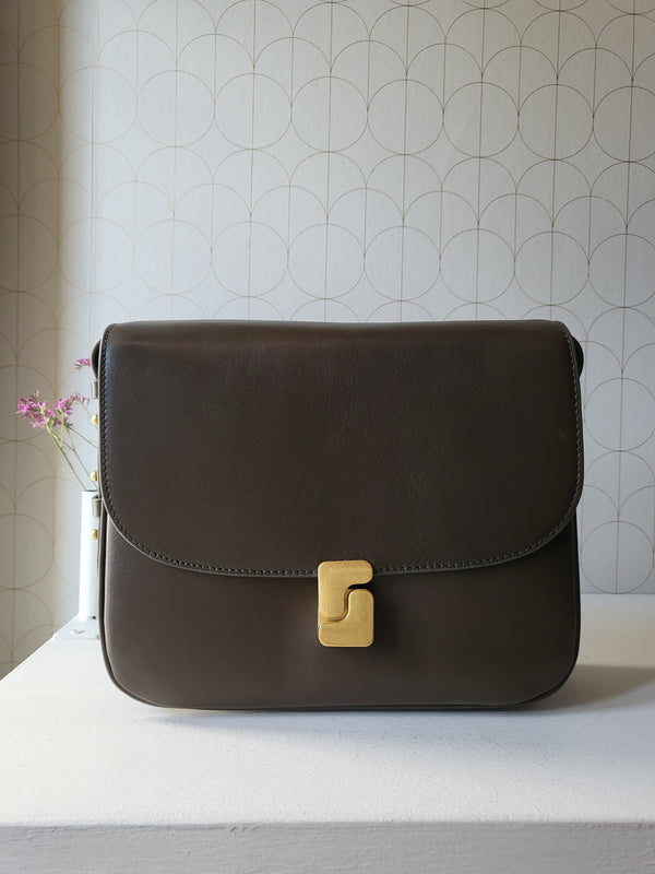 Borsa tracolla in pelle taupe