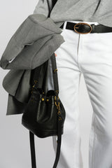 Leather bucket bag