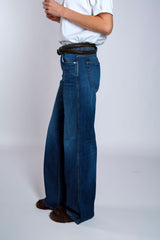 Jeans palazzo denim stretch blu scuro