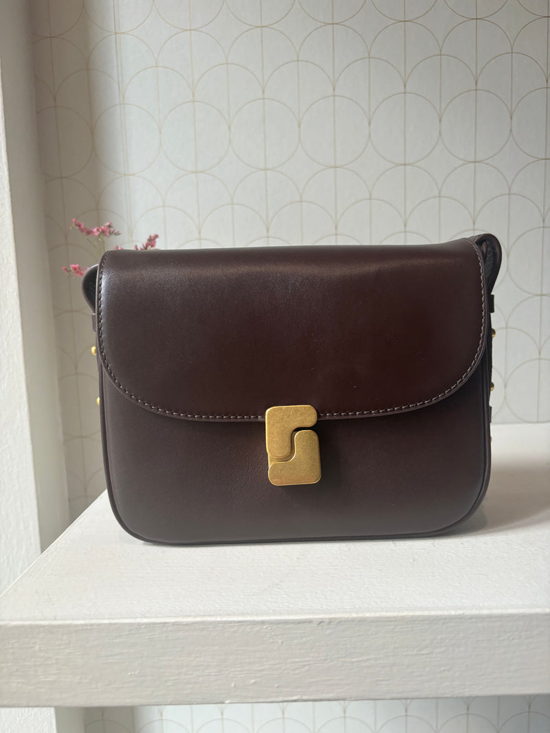 Borsa tracolla in pelle burgundy