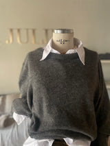 Oversize soft cashmere round-neck sweater