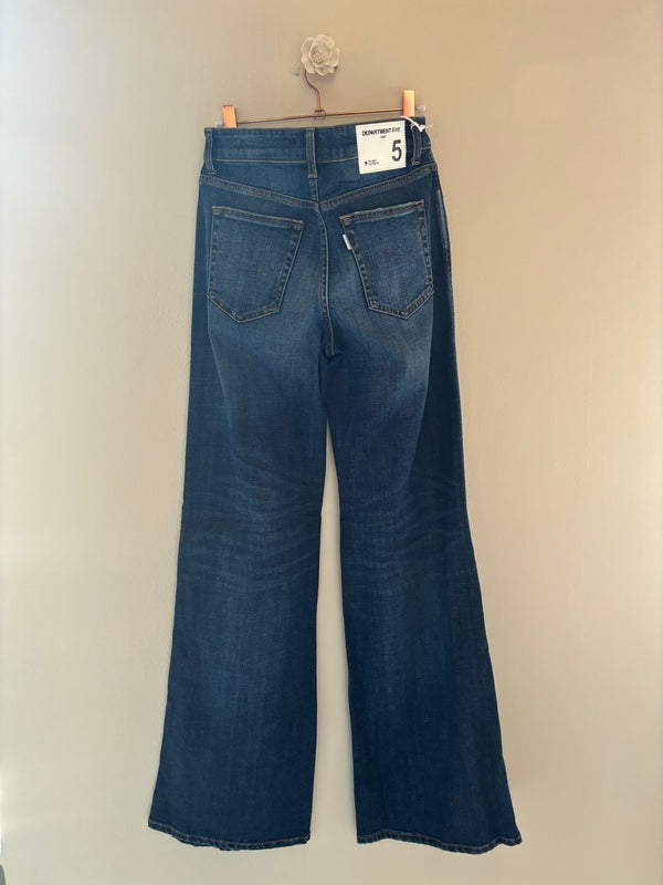 jeans palazzo denim stretch blu scuro