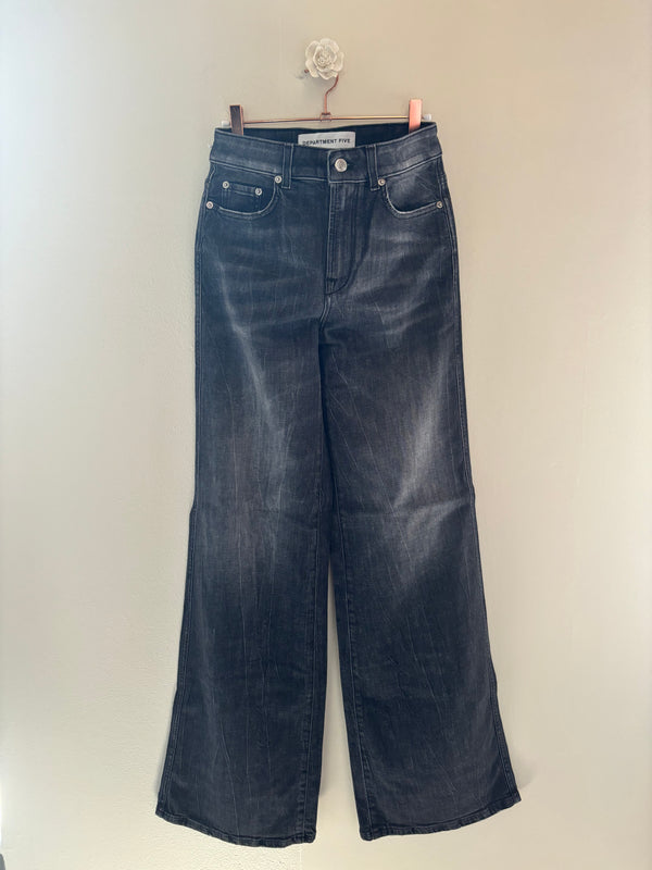 jeans palazzo denim stretch grigio scuro