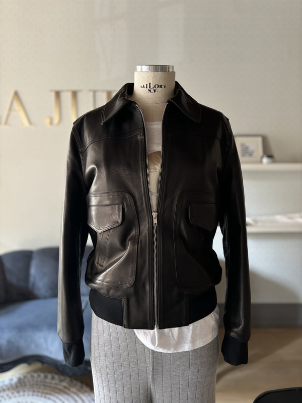 Giacca bomber in pelle