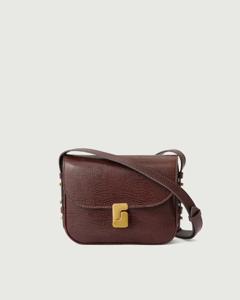 Chocolate leather shoulder bag