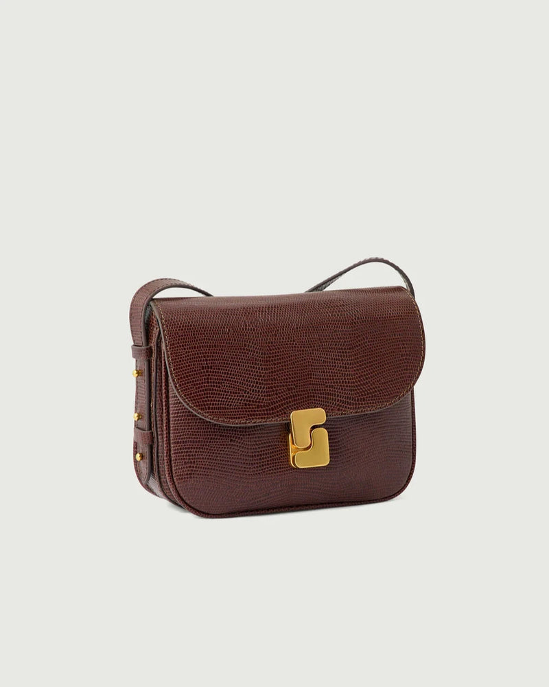 Chocolate leather shoulder bag