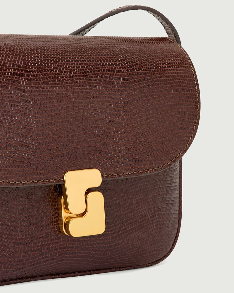 Chocolate leather shoulder bag