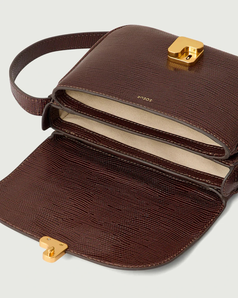 Chocolate leather shoulder bag