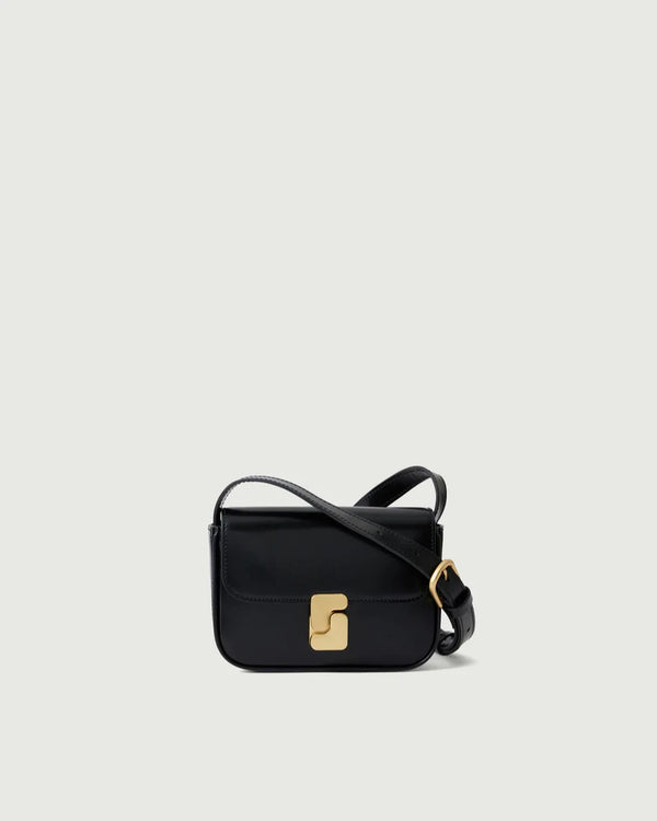 Borsa tracolla in pelle nera extra mini