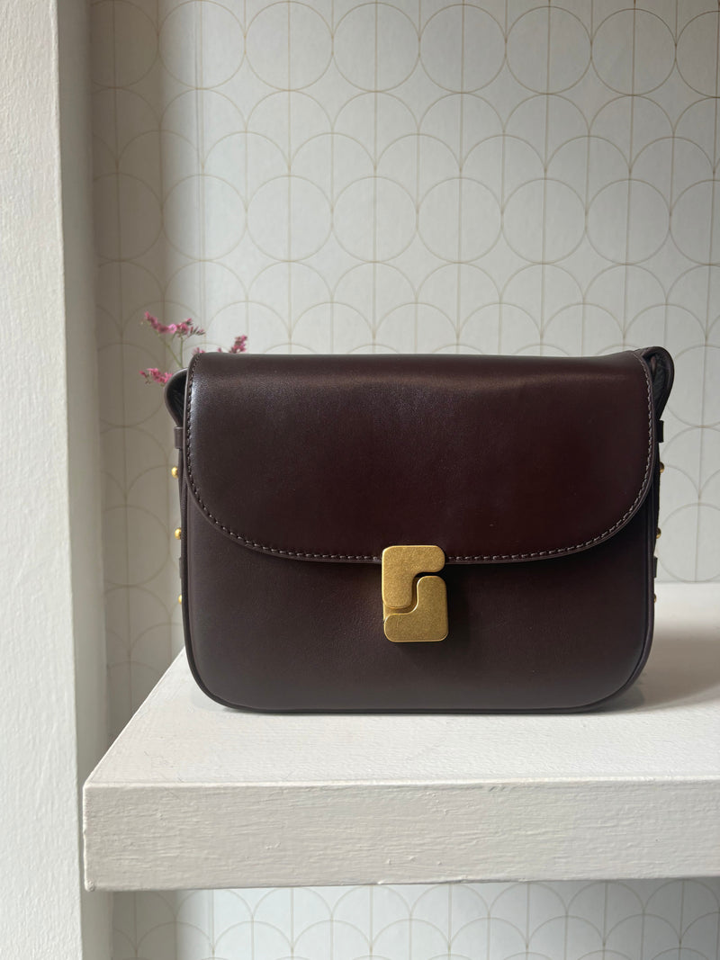 Borsa tracolla in pelle burgundy